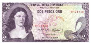 2 Pesos Oro 1.1.1977